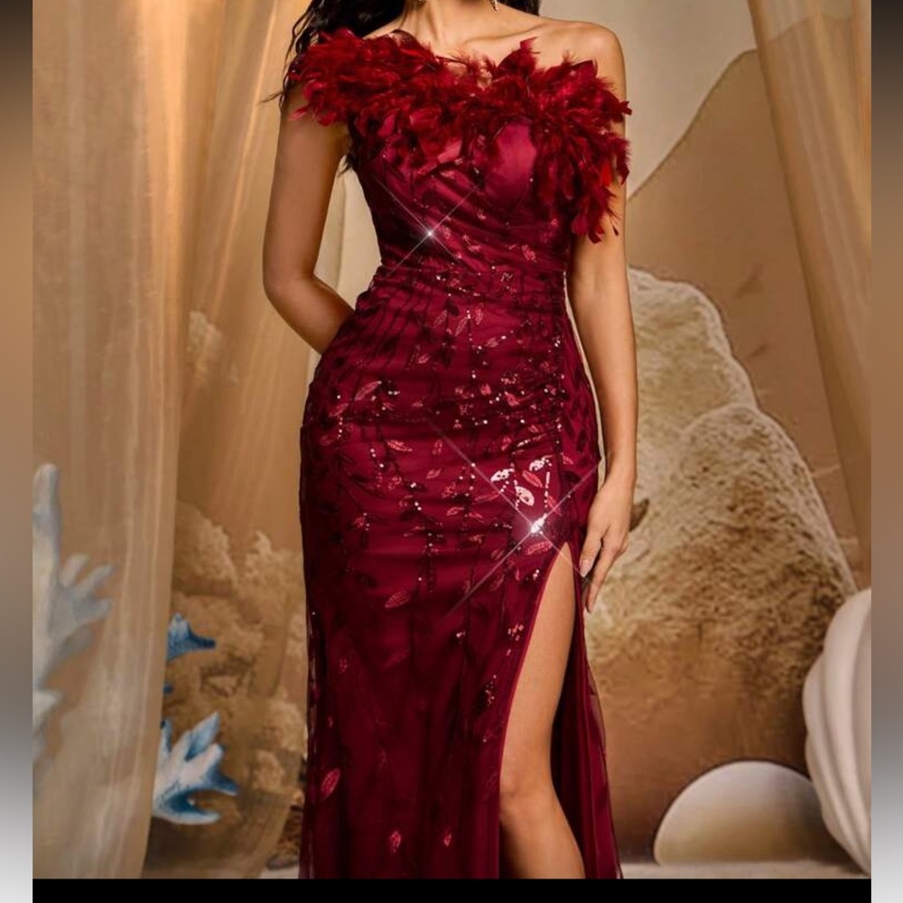 Elegant Burgundy Off-Shoulder Dress
